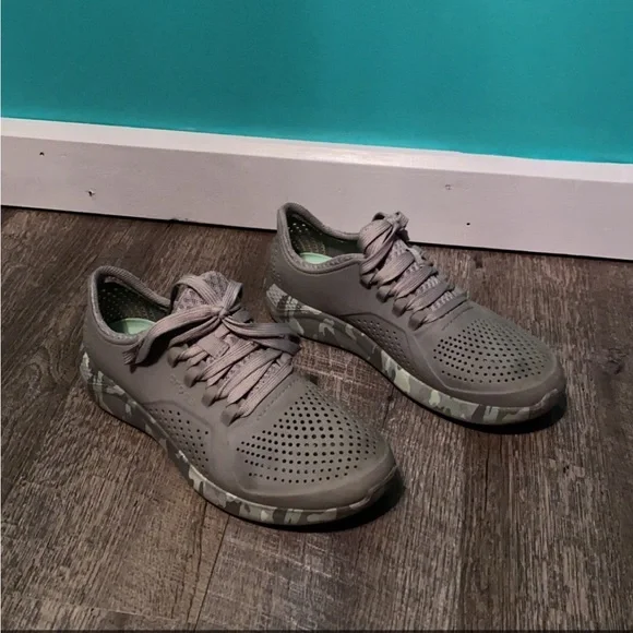 Grey Crocs Sneakers Womens Buy Crocs Women Textured Lace Up Sneakers Casual  Shoes For Women